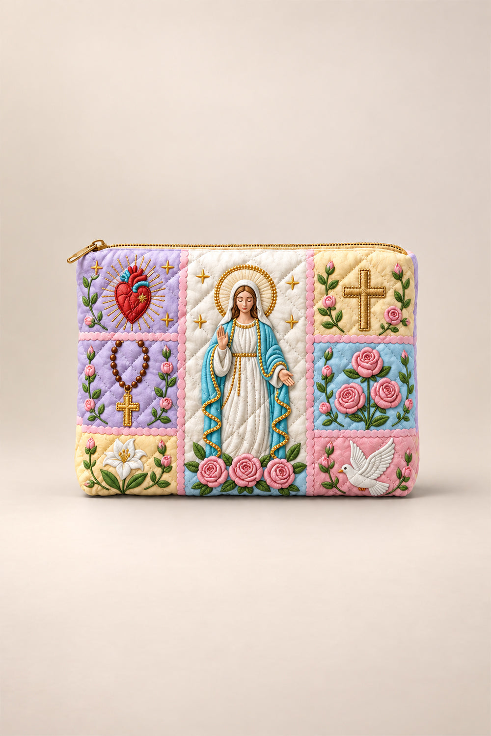 Virgin Mary Quilt Pouch Quilted Pouches