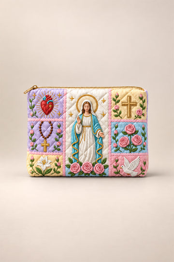 Virgin Mary Quilt Pouch Quilted Pouches