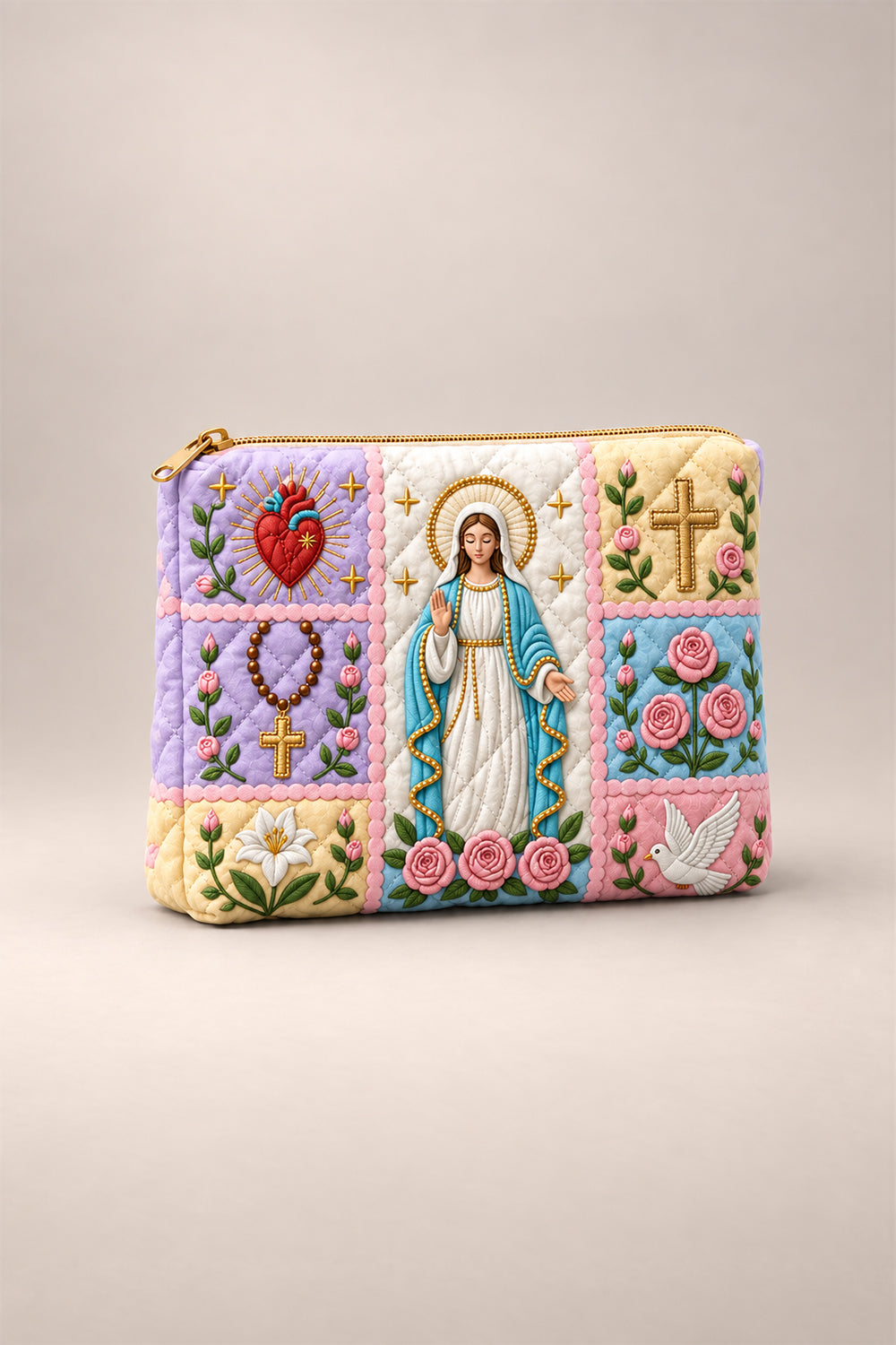 Virgin Mary Quilt Pouch Quilted Pouches