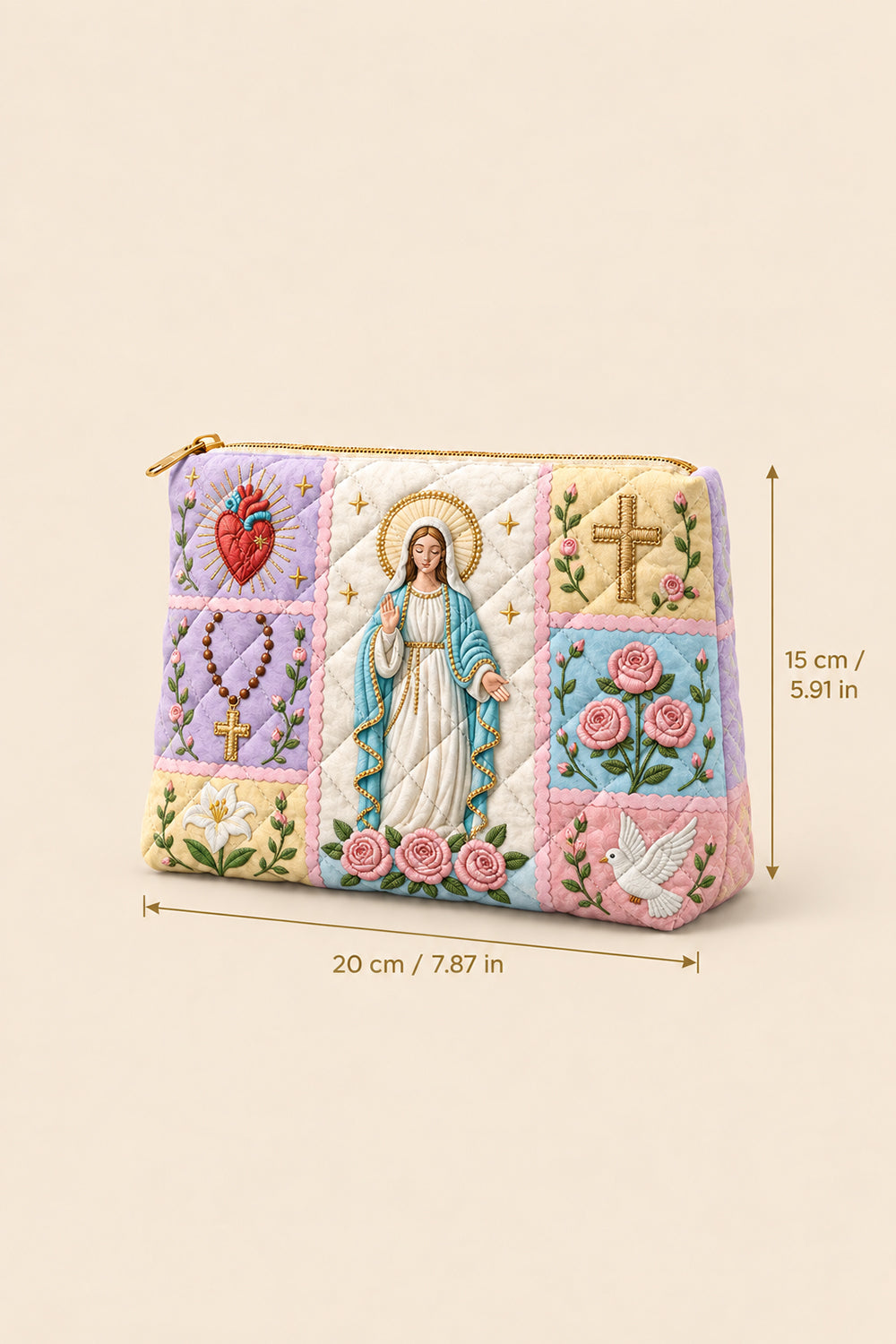 Virgin Mary Quilt Pouch Quilted Pouches