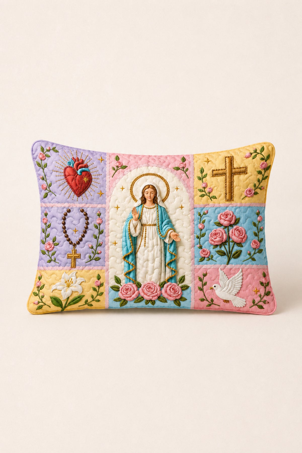 Virgin Mary Quilt Pillows