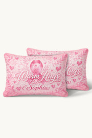 Warm Hugs Personalized Name Ribbon Quilt Pillow