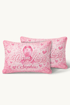 Warm Hugs Personalized Name Ribbon Quilt Pillows