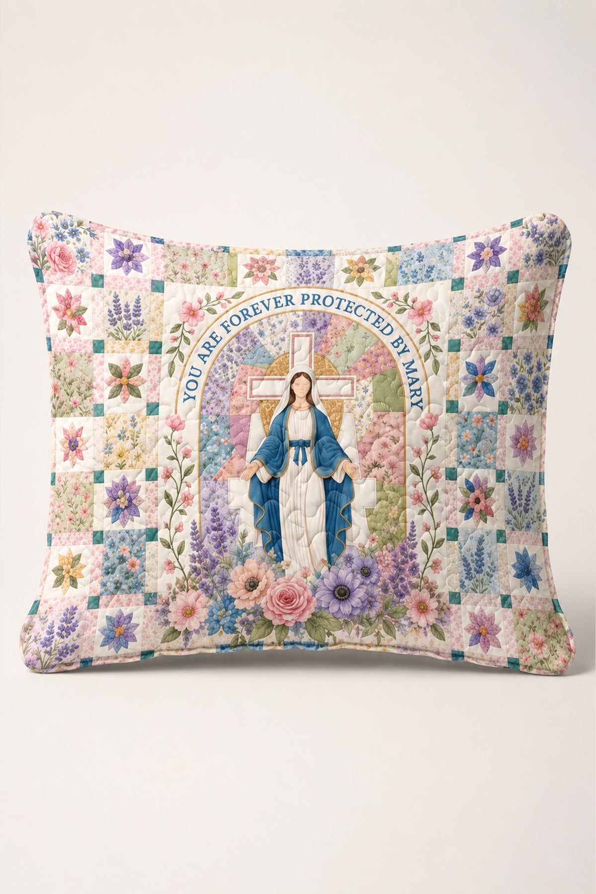 You are forever protected by Mary Quilt Pillow