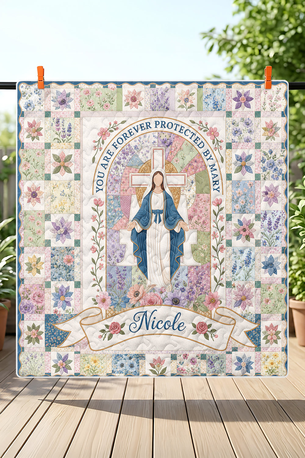 You are forever protected by Mary Quilt Blanket