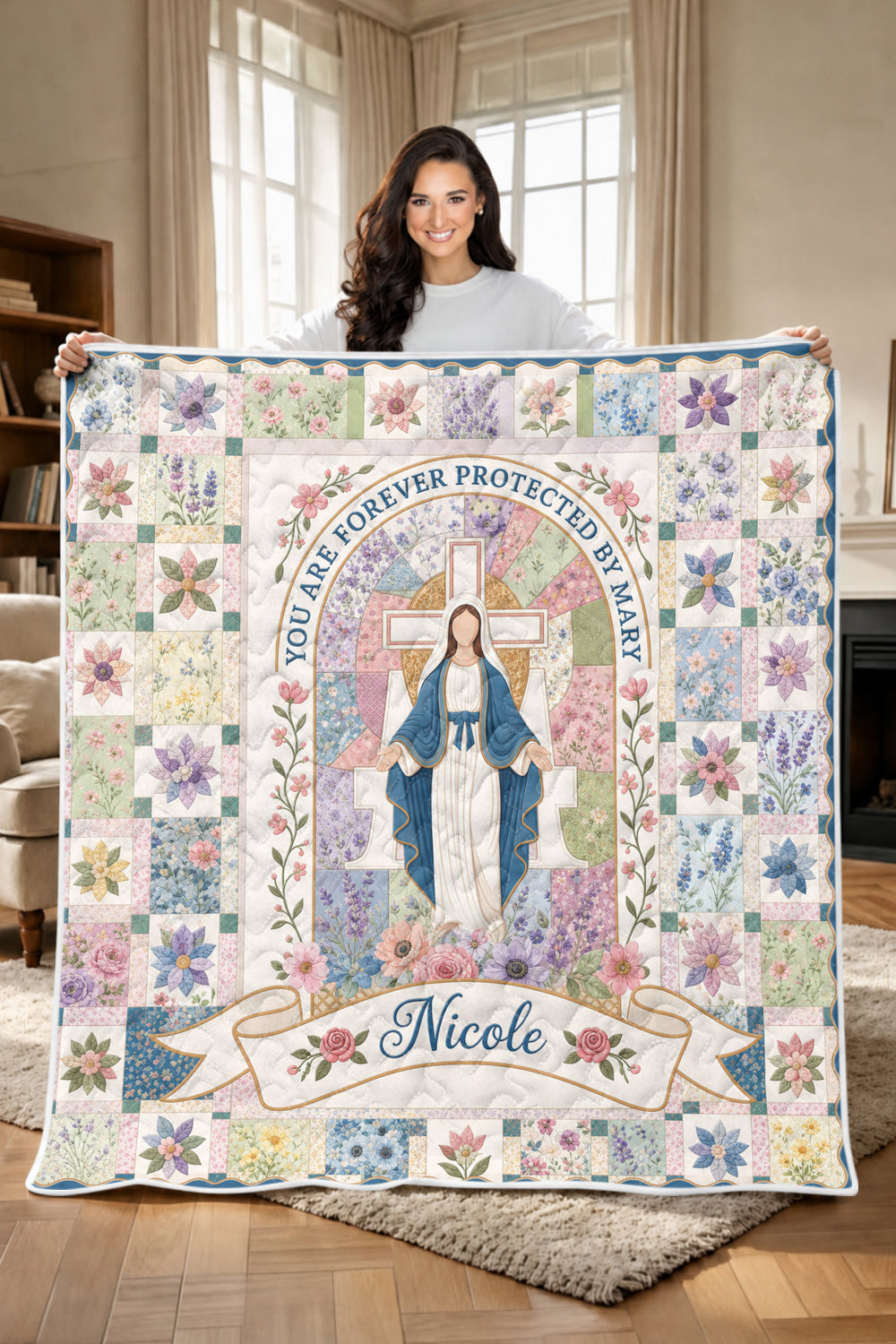 You are forever protected by Mary Quilt Blanket