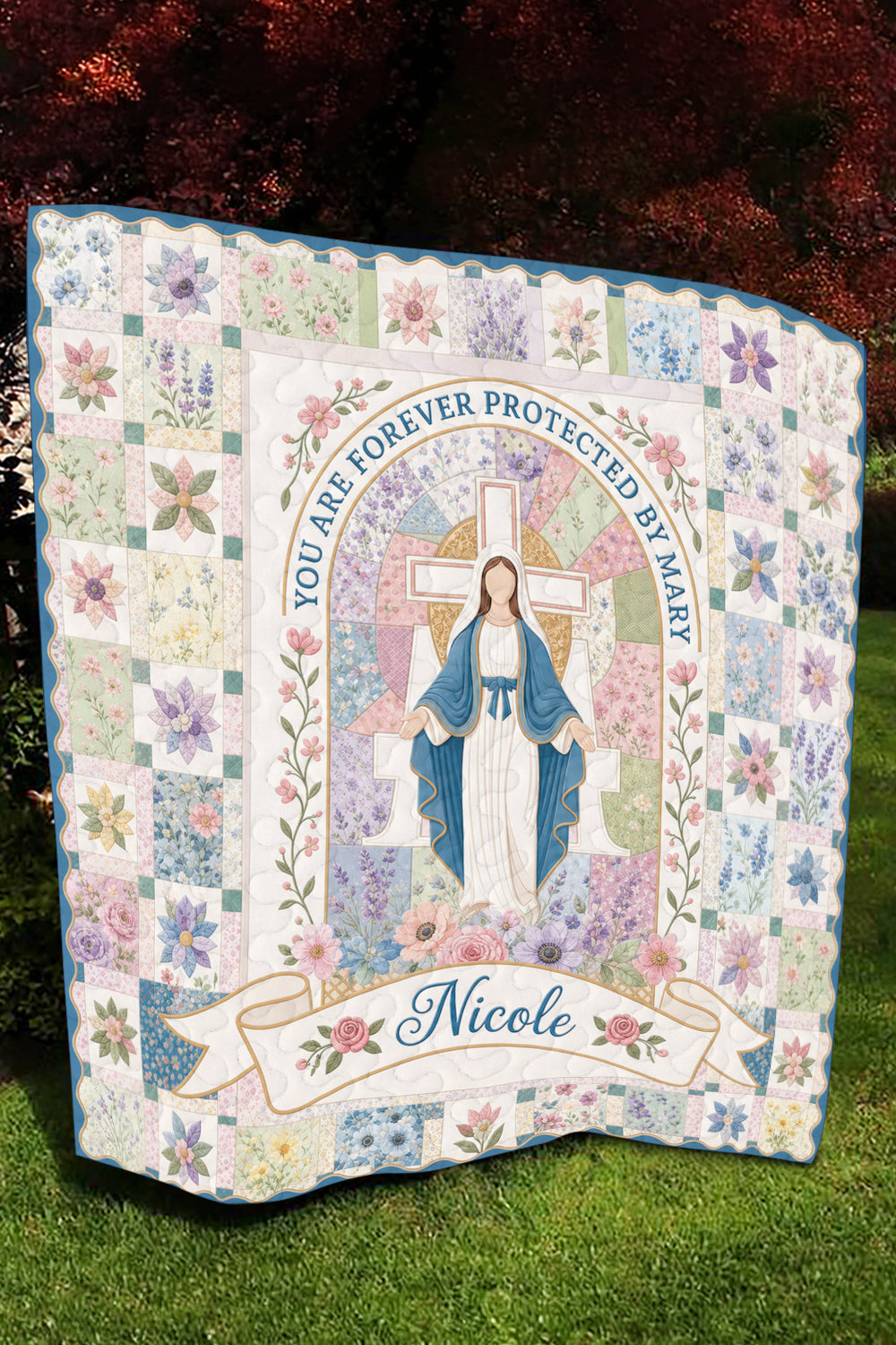 You are forever protected by Mary Quilt Blanket
