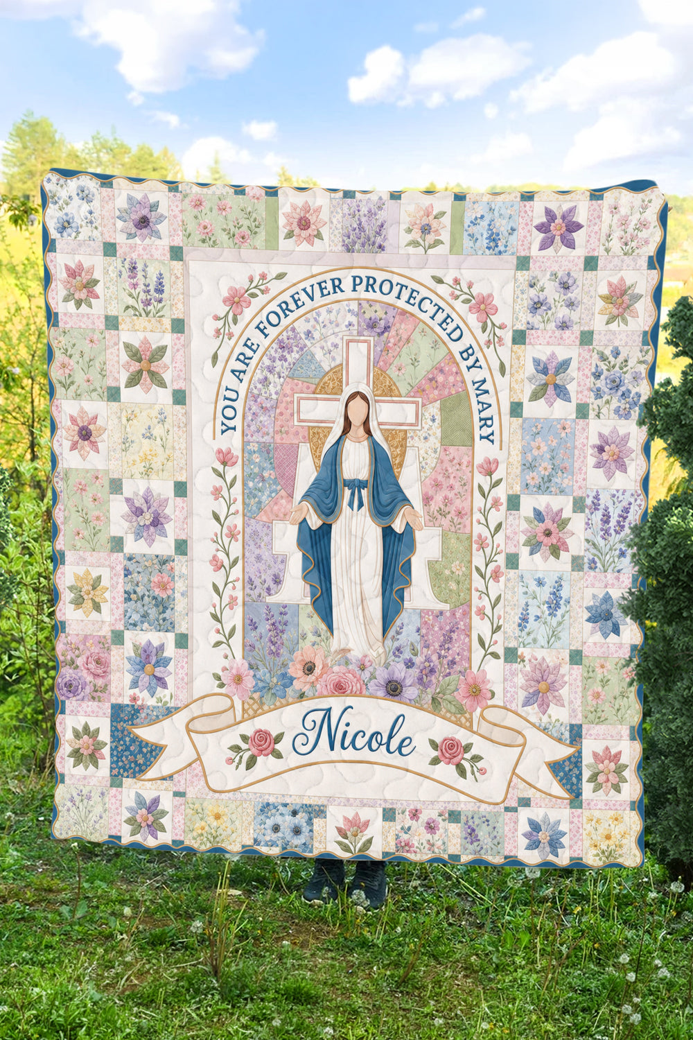 You are forever protected by Mary Quilt Blanket