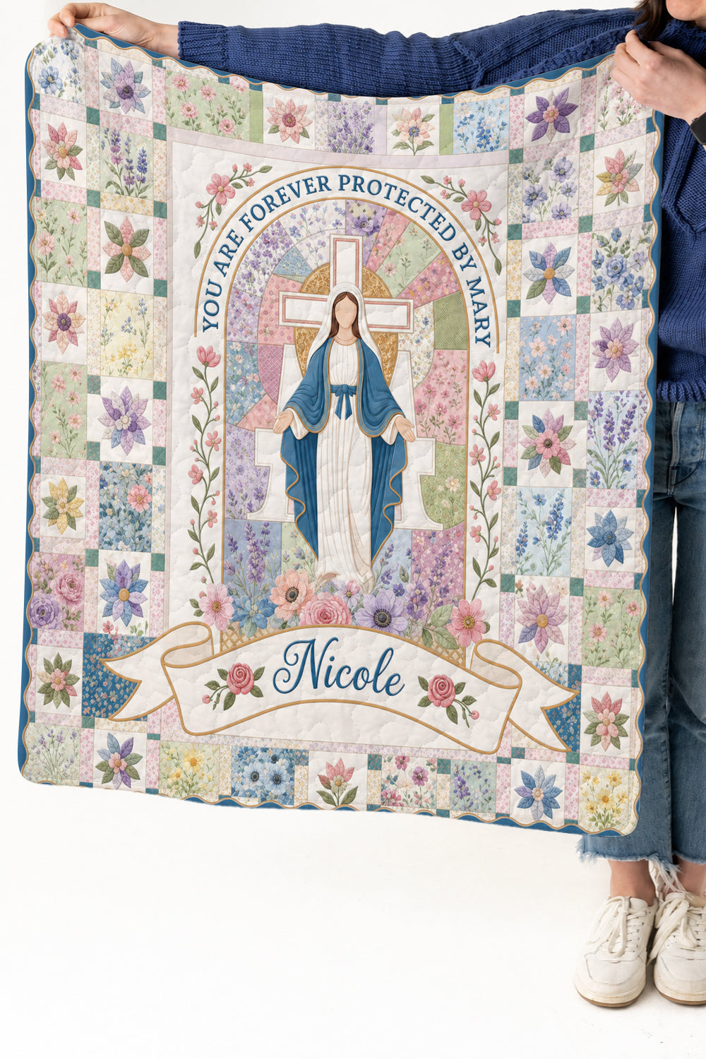 You are forever protected by Mary Quilt Blanket