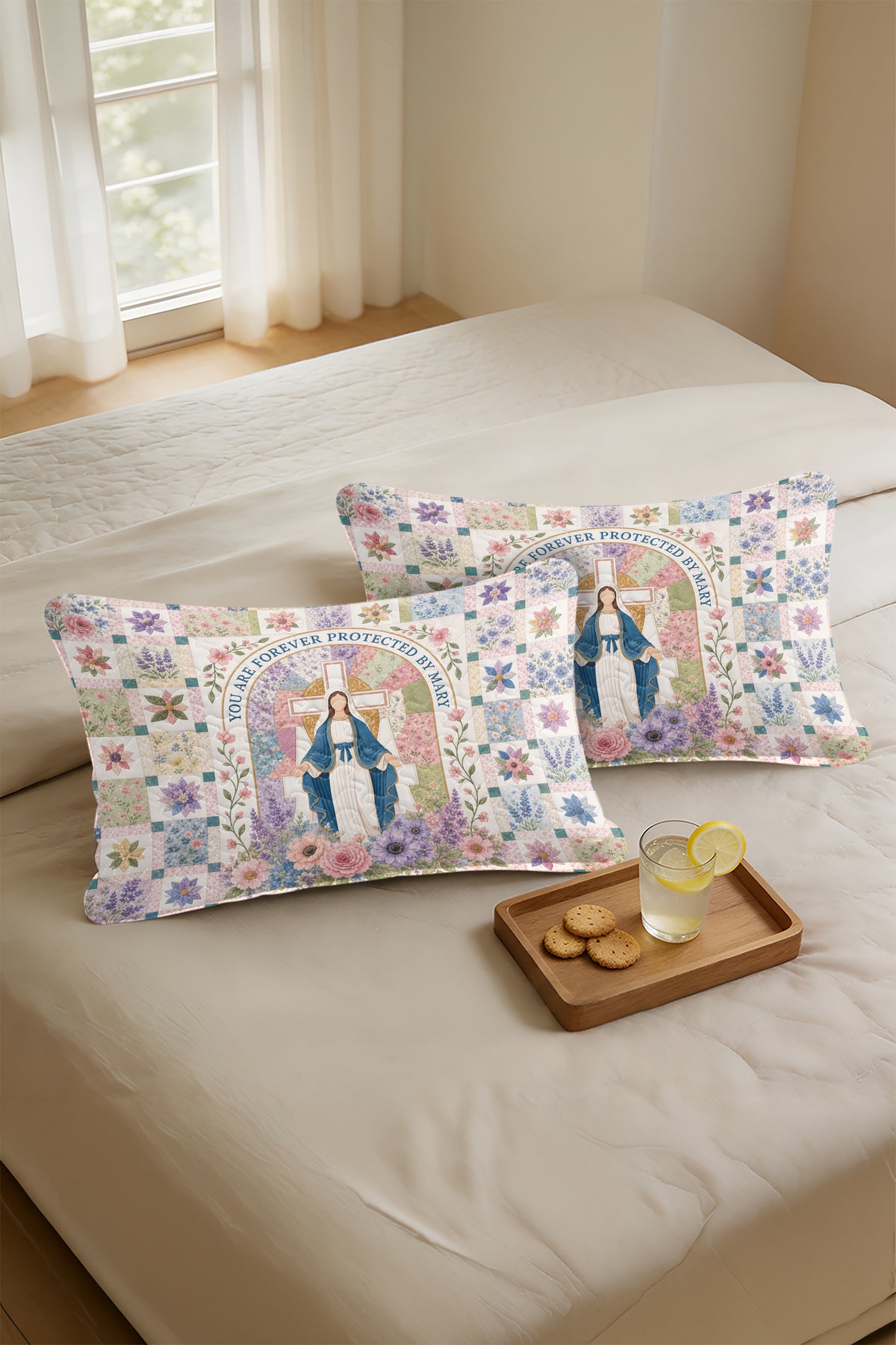 You are forever protected by Mary Quilt Pillow