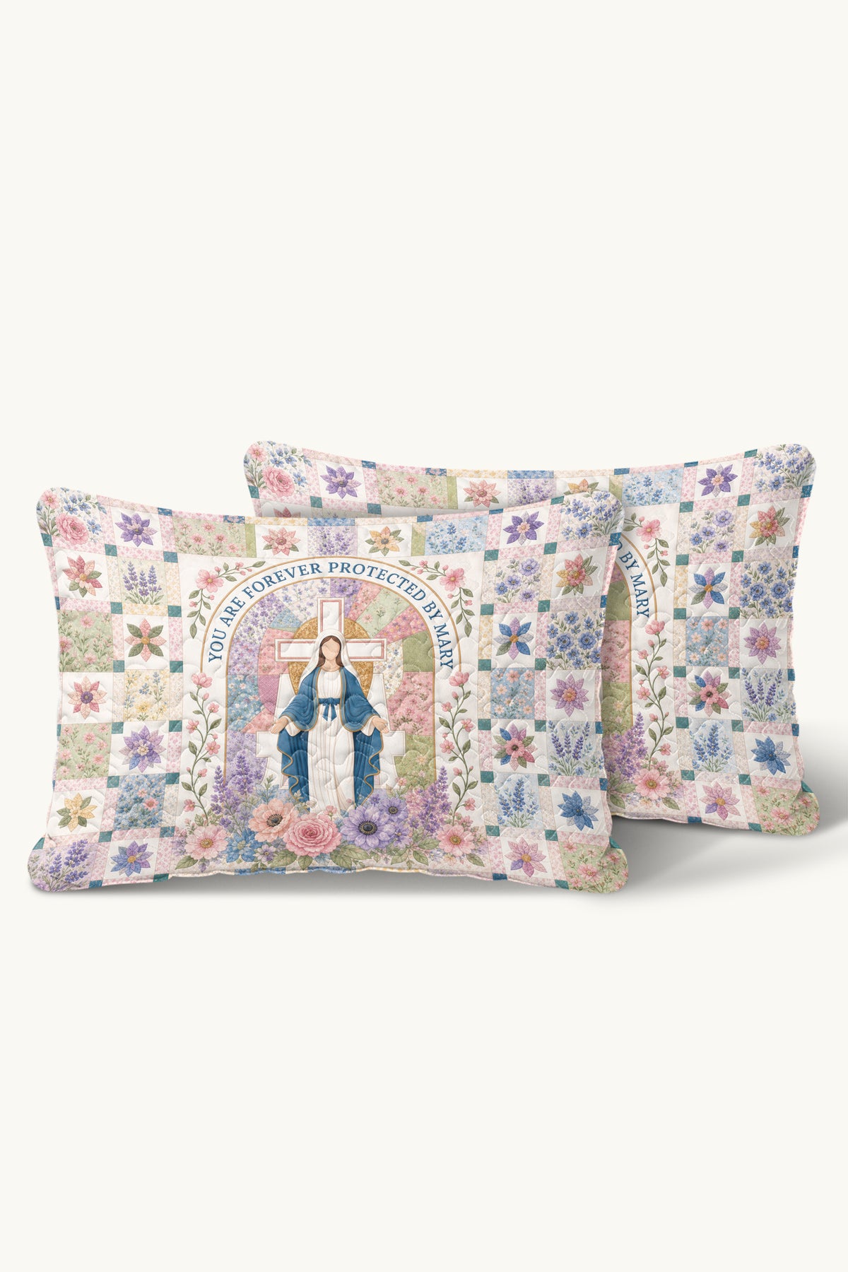 You are forever protected by Mary Quilt Pillow