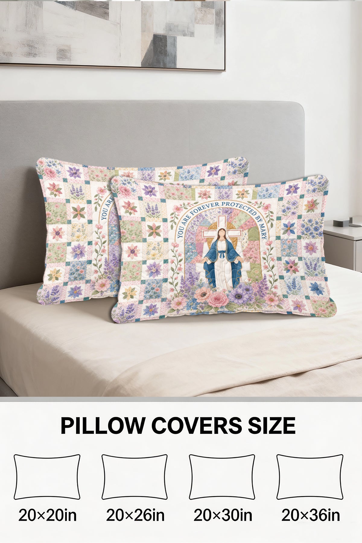You are forever protected by Mary Quilt Pillow