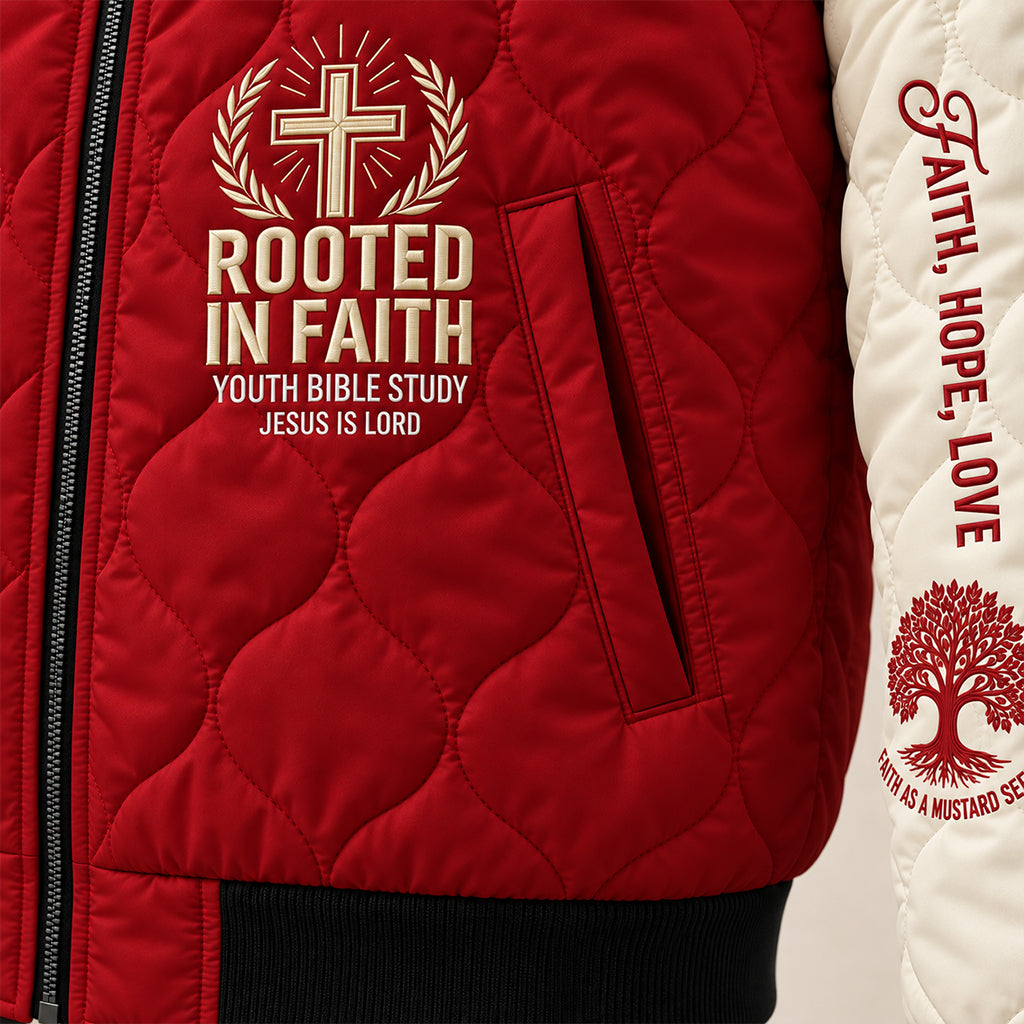 Youth Bible Study Quilted Bomber Jacket – view 12