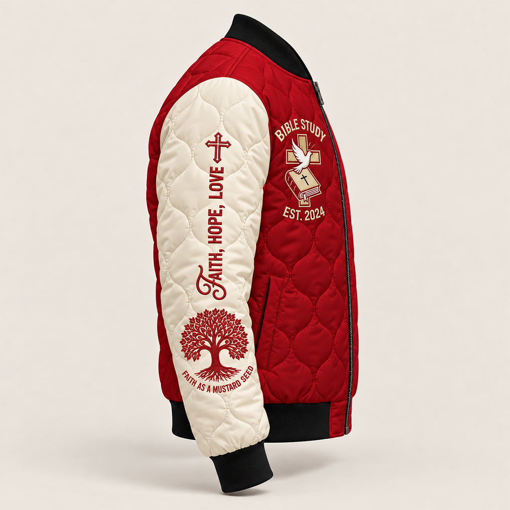 Youth Bible Study Quilted Bomber Jacket – view 11