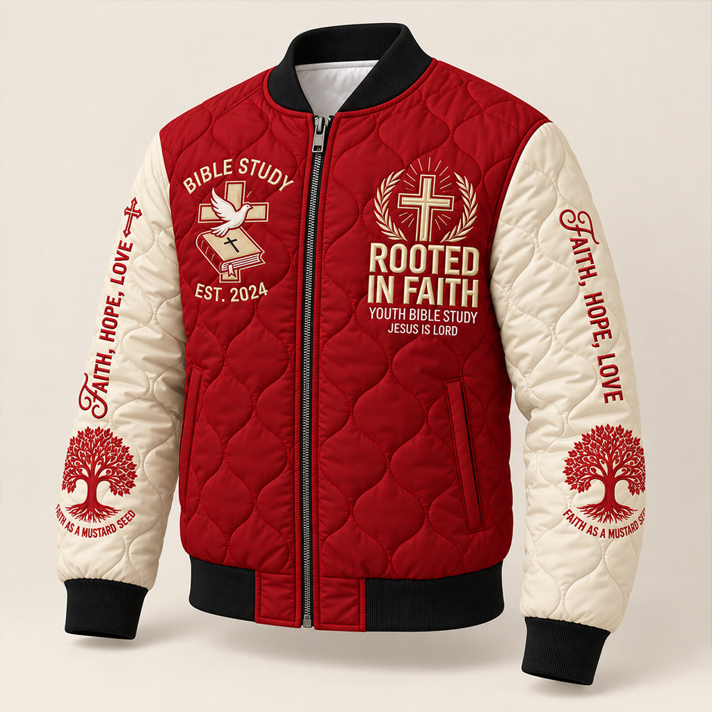 Youth Bible Study Quilted Bomber Jacket