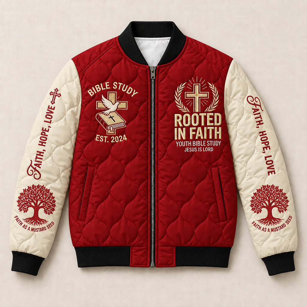 Youth Bible Study Quilted Bomber Jacket